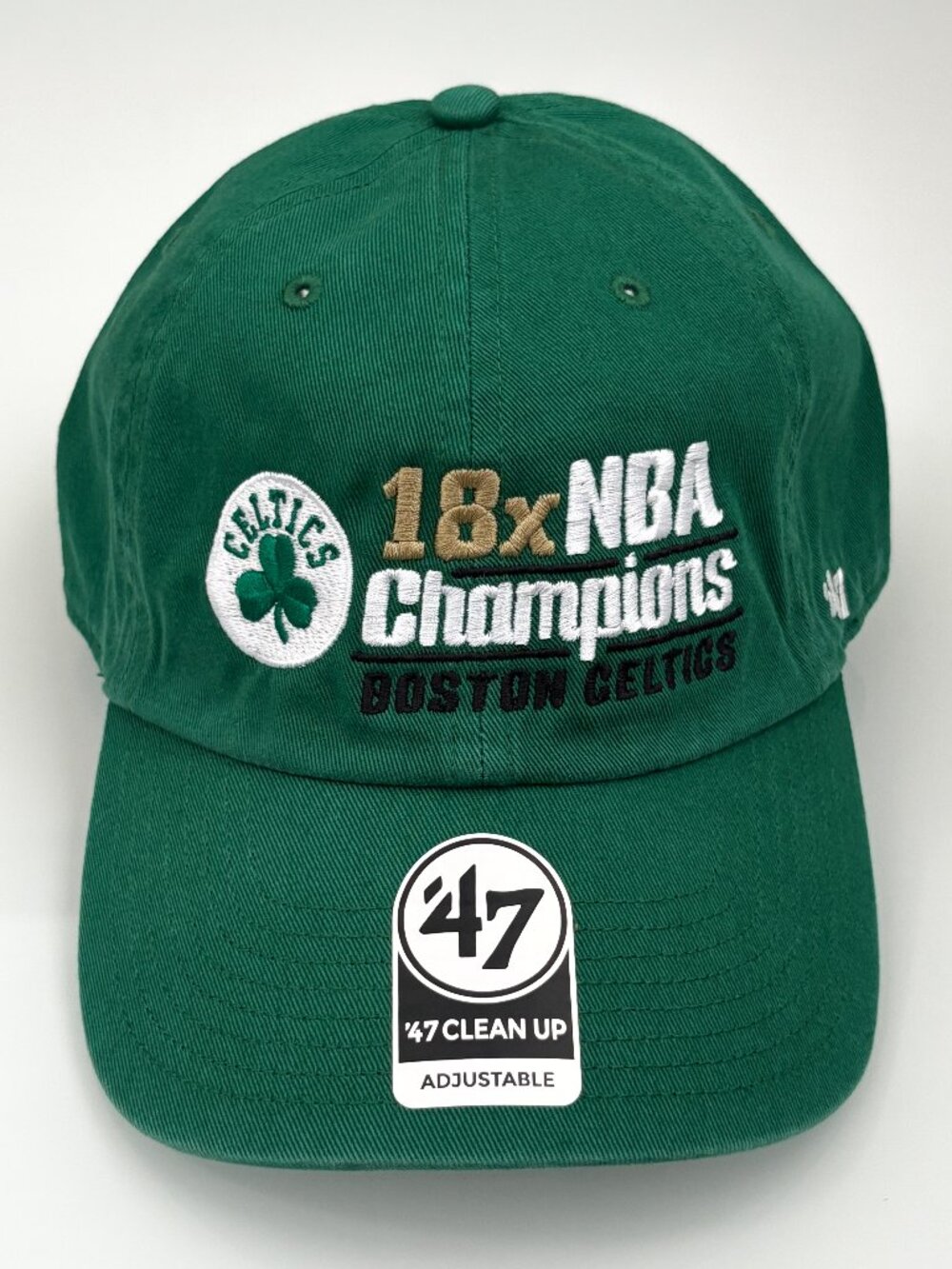 '47 Brand Boston Celtics Clean Up 18x NBA Champions Green Strapback Hat OSFM NWT